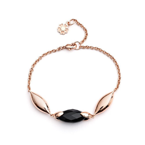 Hera Gemstone Bracelet in Rose Gold & Black Onyx