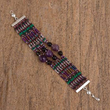 Enchanting Amethyst & Agate Beaded Small Wristband Bracelet