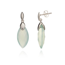 Hera Semi-Precious Stone Earrings in Silver Aqua