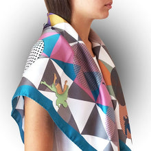 ROSSELLARAMA "ESCAPE" 100% SILK TWILL SCARF