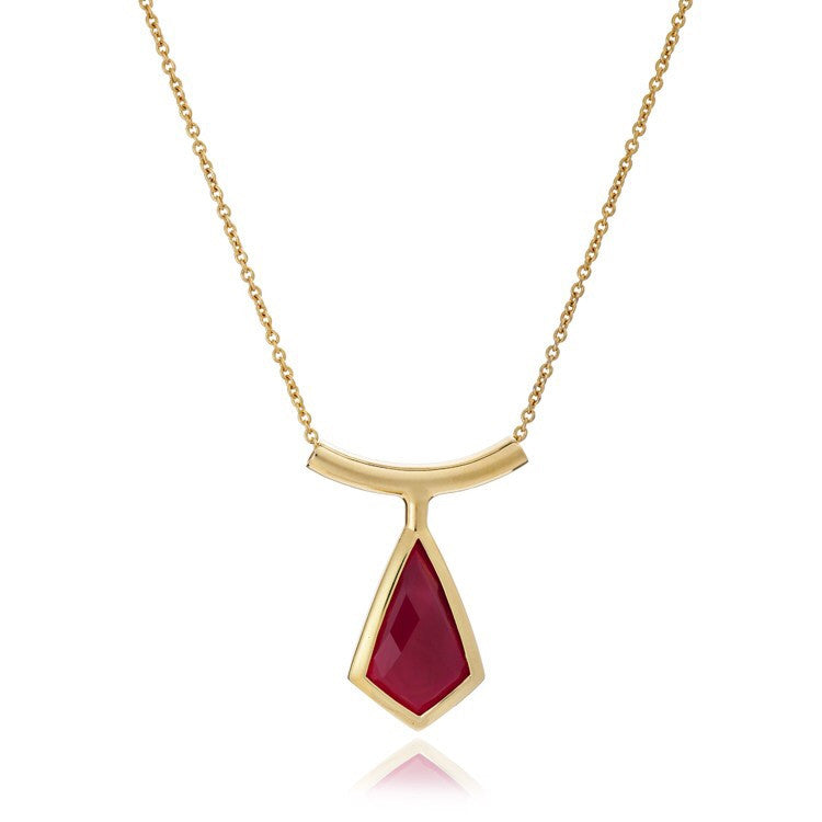 'Livia' Kite Necklace in Red Chalcedony or Black Onyx (see drop down)