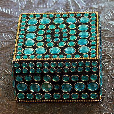 'Aqua Glitz' Bejeweled Box