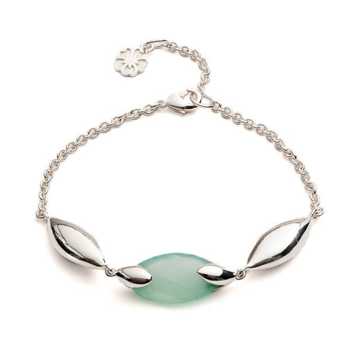 Hera Semi-Precious Stone Bracelet in Silver Aqua