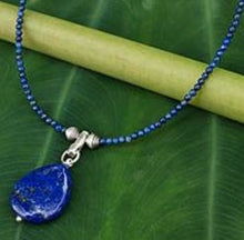 Lapis Lazuli Pendant Handmade Necklace & Dangle Earrings Set