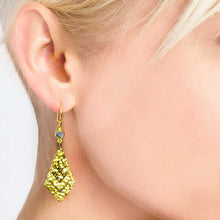 'Wave' Gold Earrings in Aqua Chalcedony or Labradorite (see drop down)