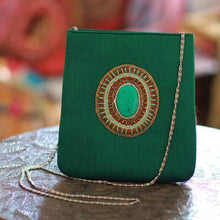'Emerald Magic' Beaded Shoulder Bag