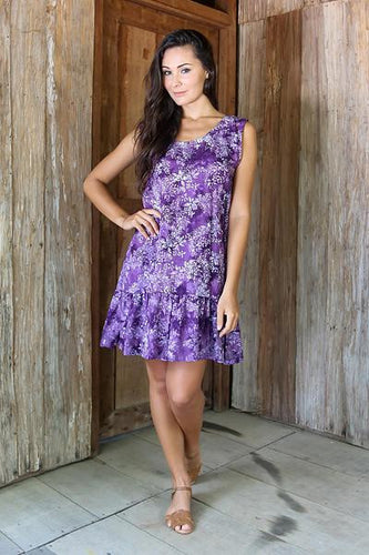 Purple Floral Batik Sundress