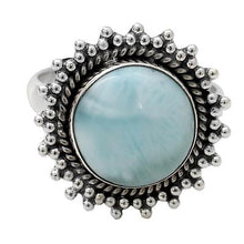 Classic Larimar Cocktail Ring in Sterling Silver Bezel
