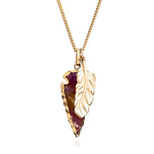 Piedra Feather Necklace in Jasper Quartz & Gold