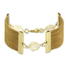 Handcrafted Golden Grass & Quartz Wristband Bracelet