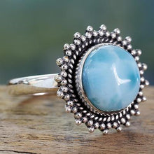 Classic Larimar Cocktail Ring in Sterling Silver Bezel