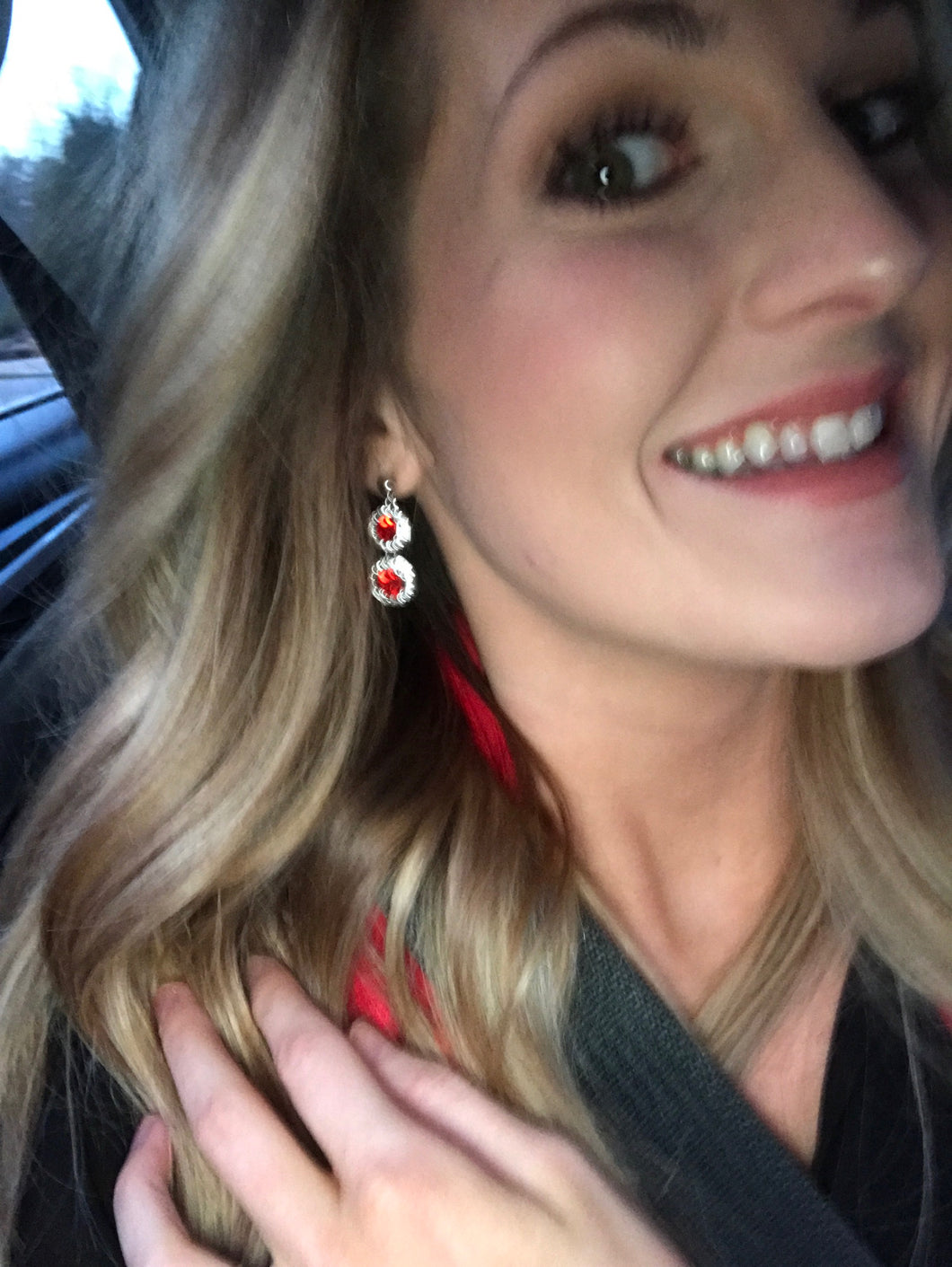 Red Crystal Celebration Earrings