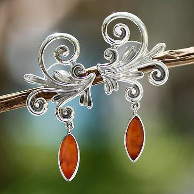 Handcrafted Sterling Silver Carnelian Earrings