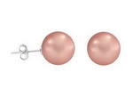10mm peach round stud shell pearl earrings on sale, sterling silver