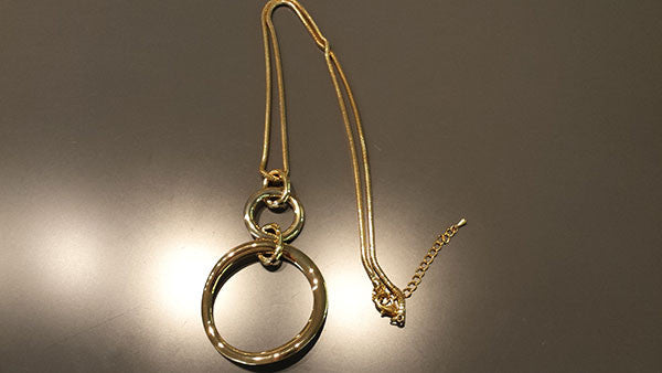 Long Gold Circle Fashion Necklace