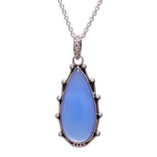 Sterling Silver & Blue Chalcedony Pendant Necklace