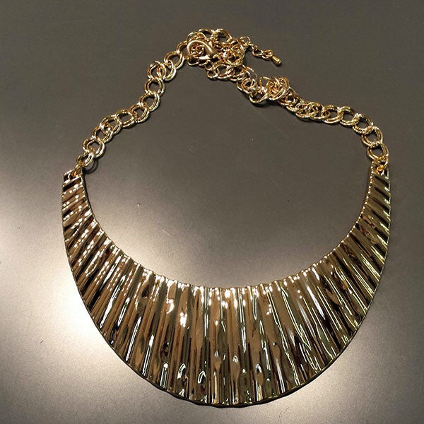 Sophistication Statement Necklace in Gold Color Plating
