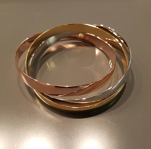 3 Bangle Three-Tone Intertwined Bracelet