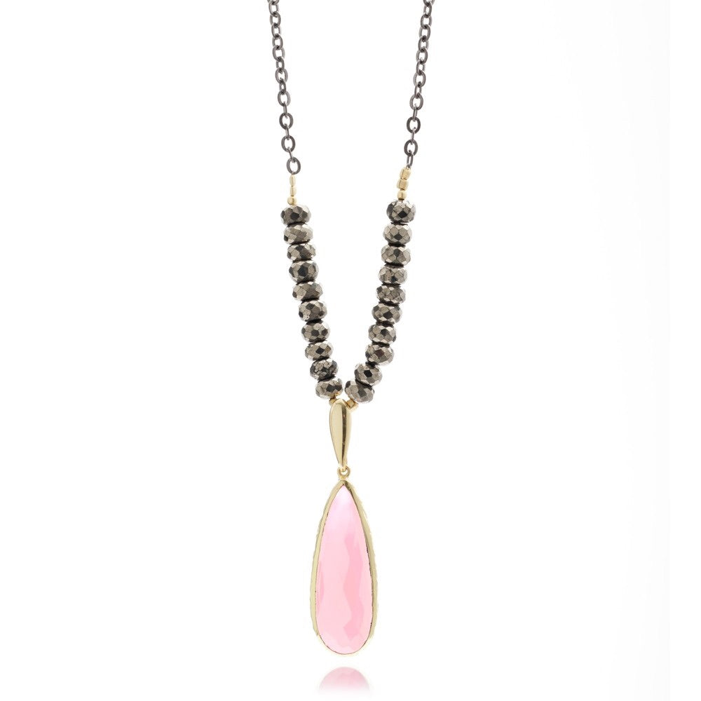 ‘Serenity’ Gemstone Necklace: Pink Chalcedony