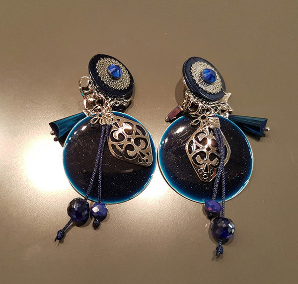 Black & Blue Fashion Earrings