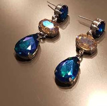 Bejeweled Dangle Earrings with Colored Crystals