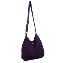 Purple Cotton Hobo Style Handbag w/Coin Purse, 'Surreal Purple'