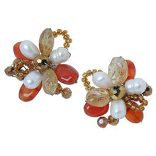 Thailand 'Sun Blossom' Pearl Flower Earrings