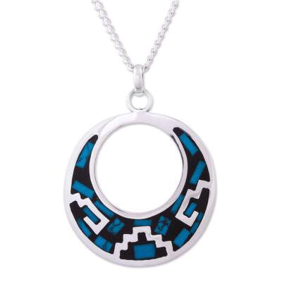Geometric Turquoise Pendant Necklace