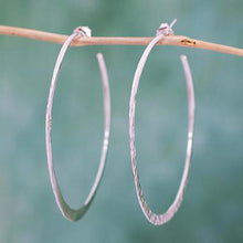'Infinite Circle' Sterling Silver Half Hoop Earrings