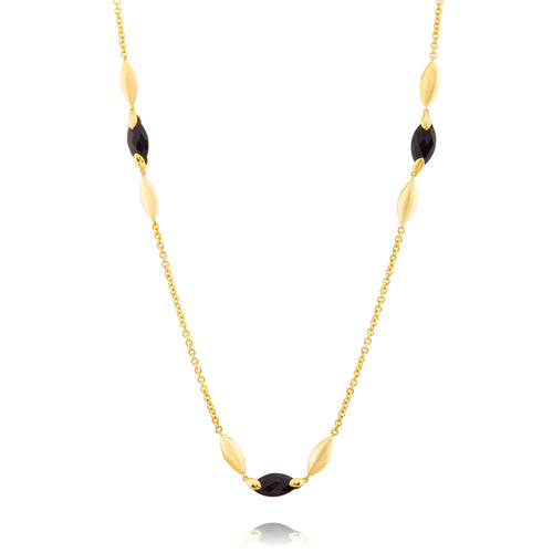 Hera Necklace Gold with Black Onyx