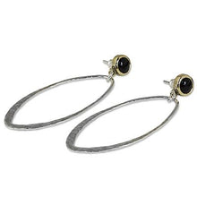 Gold Accent Sterling Silver Tear Earrings w/Black Onyx