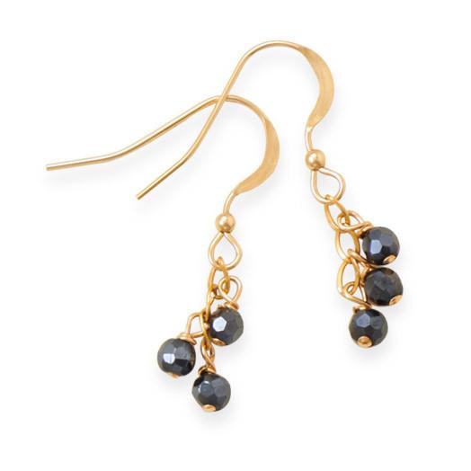 Starlet 14/20 Gold Filled Earrings w/Czech black glass beads