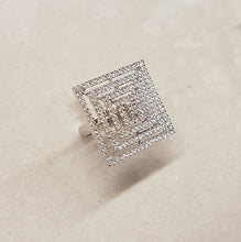 Square Glam Ring w/rhinestones (Size Medium only - approx. a 7/8)