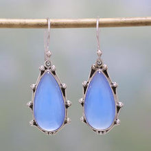 Sterling Silver & Blue Chalcedony Dangle Earrings