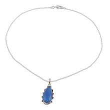 Sterling Silver & Blue Chalcedony Pendant Necklace