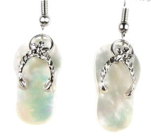 Mother of Pearl White Shell Flip-flop earrings