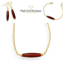 Red Horn Necklace, 16" Handmade 14/20 Gold Filled