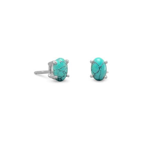Stabilized Turquoise Small Stud Earrings