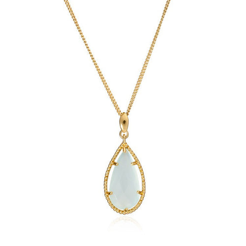 Teardrop Necklace: Gold & Aqua