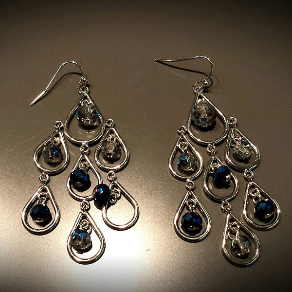 Blue Tone Crystal Earrings