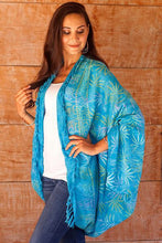 Versatile Turquoise Blue Batik Jacket/Shawl Handmade Accessory