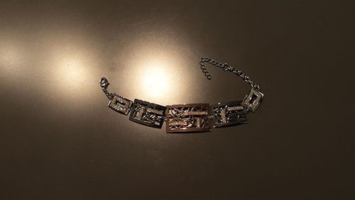 Rectangles Bracelet w/Rose Gold & Rhodium Color Plating