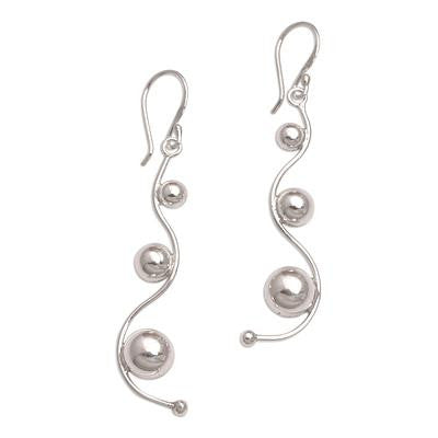 Sterling Silver Abstract Dangle Earrings