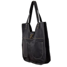 Multi Pocket Handmade Black Leather Shoulder Bag