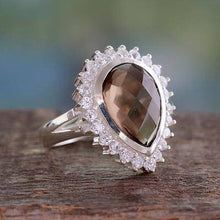 ‘Empress’ Smokey Quartz Ring with Cubic Zirconia