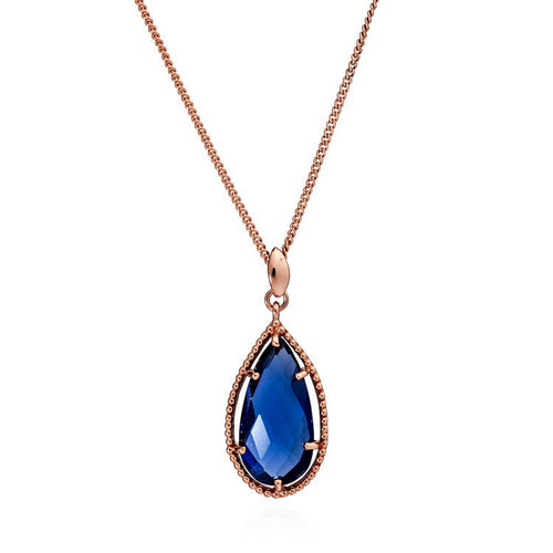 Teardrop Necklace: Rose Gold & Iolite