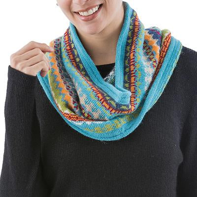 'Fantasy' Alpaca Striped Infinity Neckwarmer